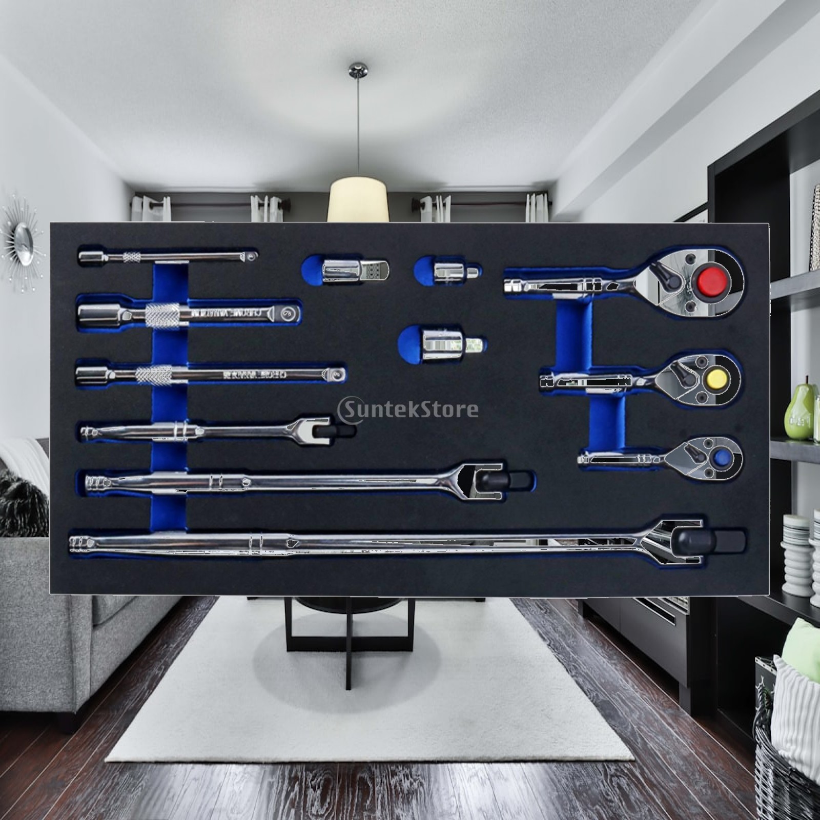 Socket Set - Zestaw 12 narzędzi z mechanizmem zapadkowym,